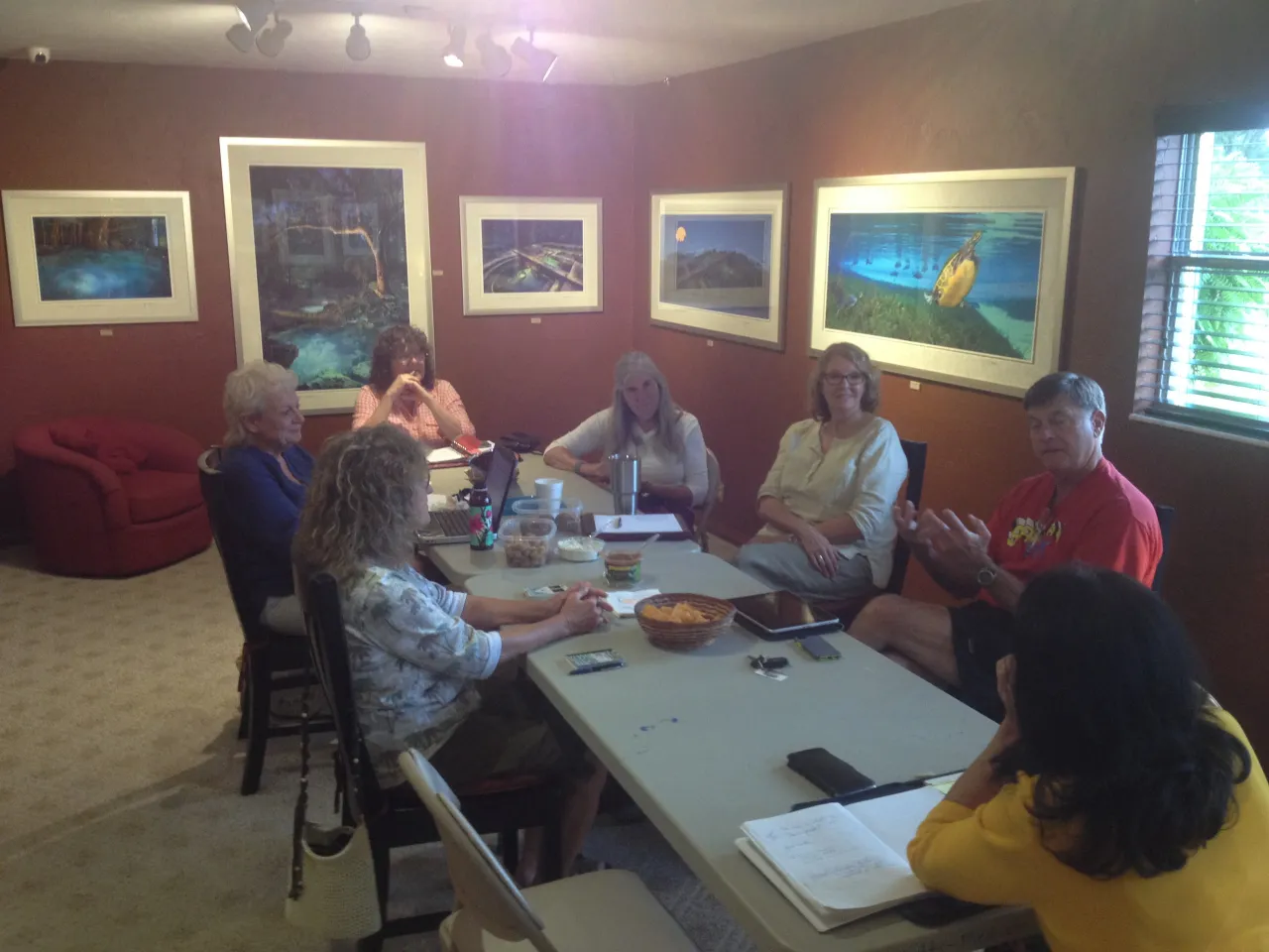 Campaign volunteers at a planning meeting